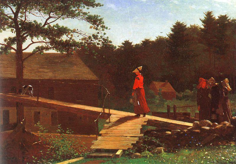 Winslow Homer The Morning Bell Norge oil painting art